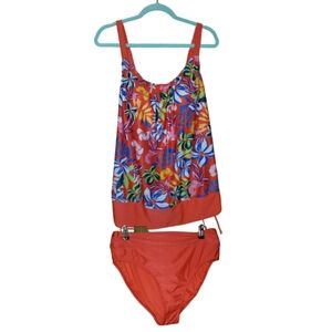 Caribbean Joe Floral Tie Side Tankini Set